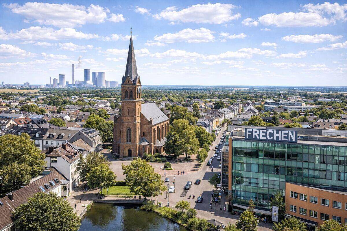 Stadtansicht von Frechen im Rhein-Erft-Kreis – hier kaufen wir Autos mit Getriebeschaden an