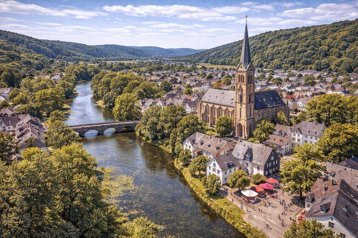 Stadtansicht von Hennef im Rhein-Sieg-Kreis – hier kaufen wir Autos mit Getriebeschaden an