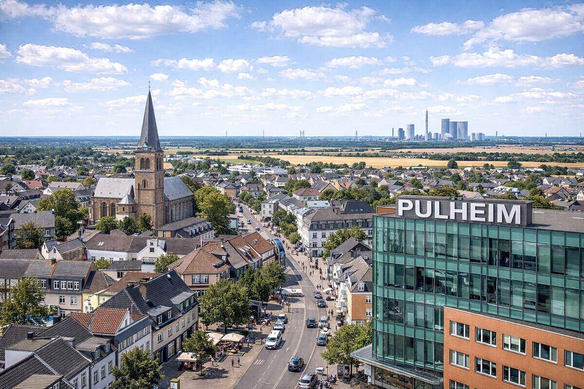 Stadtansicht von Pulheim im Rhein-Erft-Kreis – hier kaufen wir Autos mit Getriebeschaden an