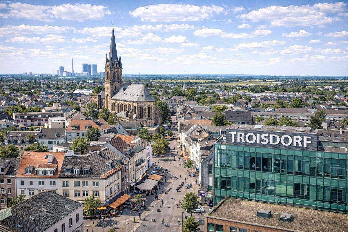 Stadtansicht von Troisdorf im Rhein-Sieg-Kreis – hier kaufen wir Autos mit Getriebeschaden an